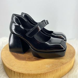 Jeffrey Campbell Black Patent Platform Mary Jane Heels
